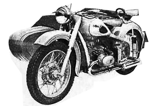 Мотоцикл Урал с 500-кубовым двигателем М-52